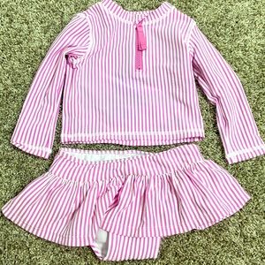 Ruffle Butts Orchid Oasis LongSleeve Zipper Rash Guard Bikini size 18-24 Months